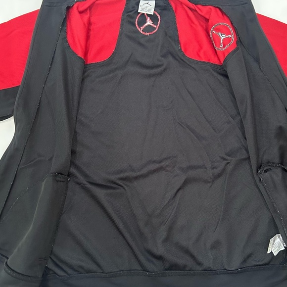 Nike Air Jordan Track Jacket Youth L 16/18 Black Red Jumpman Logo Full Zip - Picture 9 of 13